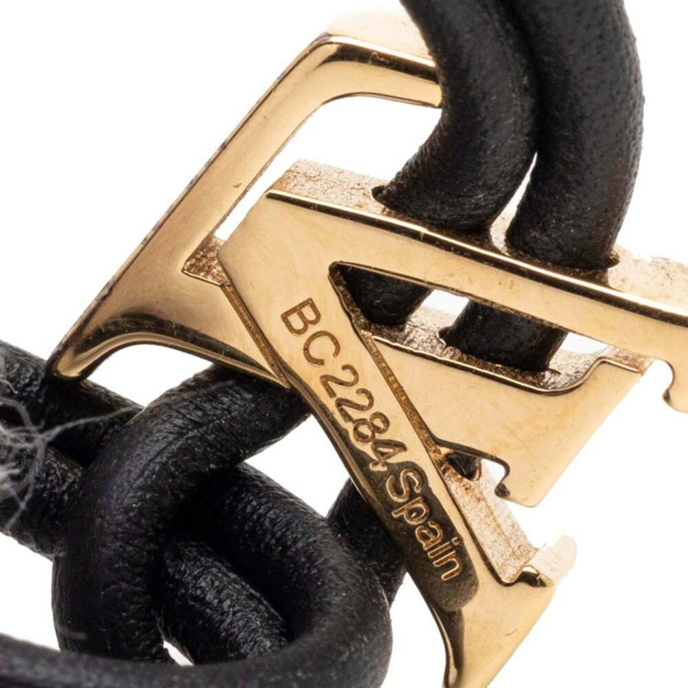 LOUIS VUITTON Black Monogram Leather Charm Bracelet - Picture 5 of 5
